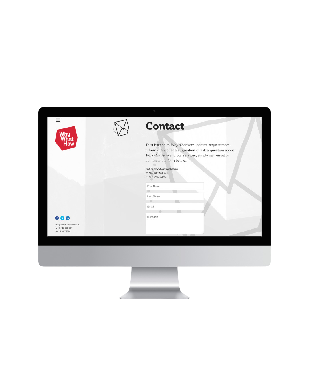 Ross Clark's old website before Markedly redesign