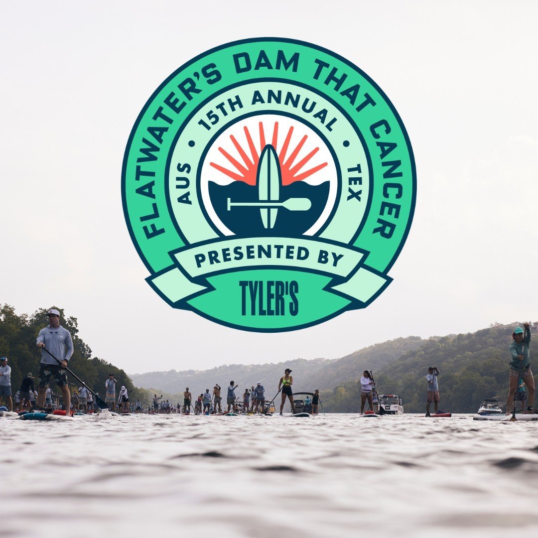 Mark your calendars, the 15th Annual Flatwater's Dam That Cancer Presented by @tylerstx will take place on Monday, September 16th! 💙 💚 Applications to paddle in this year's event will go live in the coming weeks. Be on the lookout! 😎 🙌  #savethed