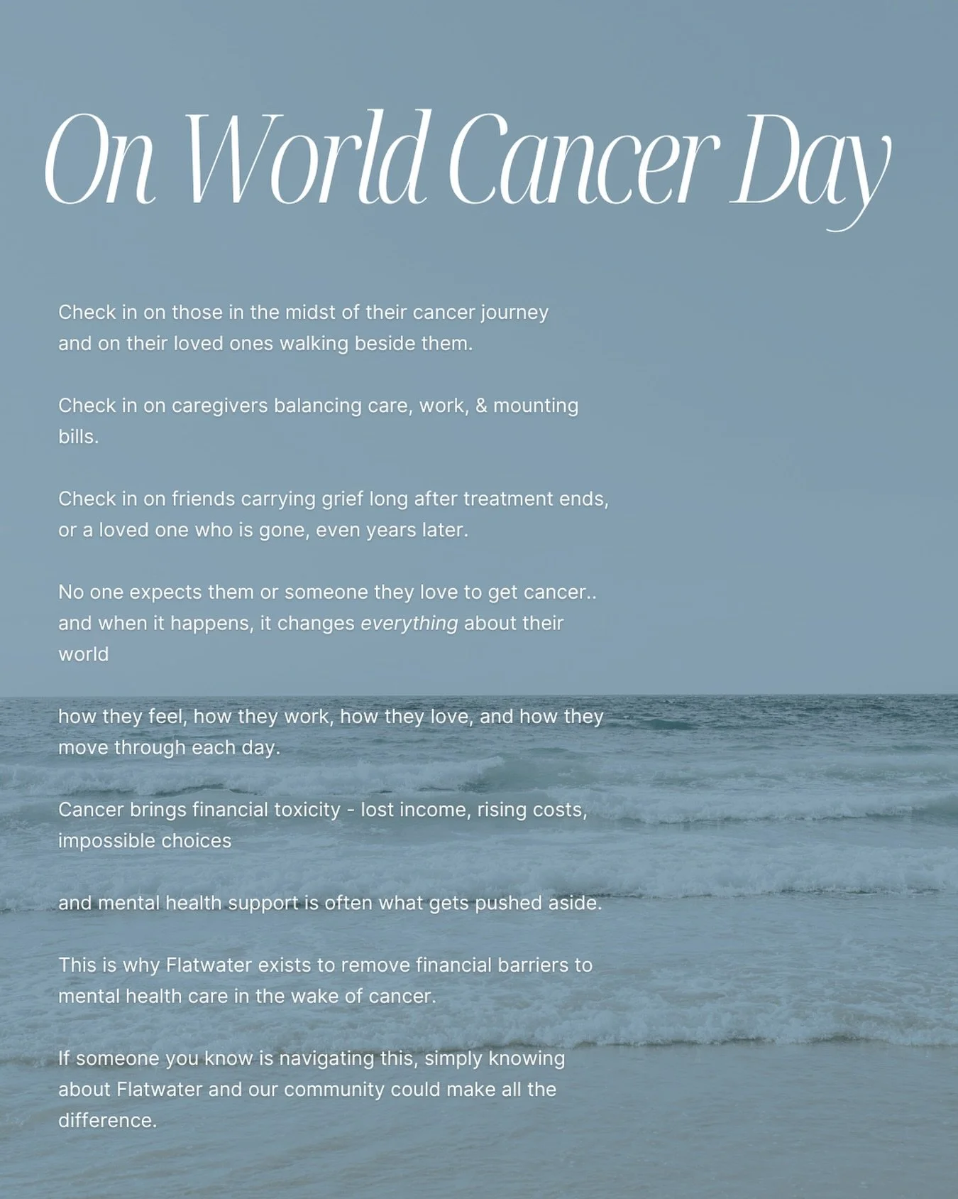 Today and every day we&rsquo;re holding space for those impacted by cancer and the emotional and financial weight that comes with it. Support matters, and sharing care can make all the difference. 🤍

#worldcancerday #mentalhealth #cancersupport