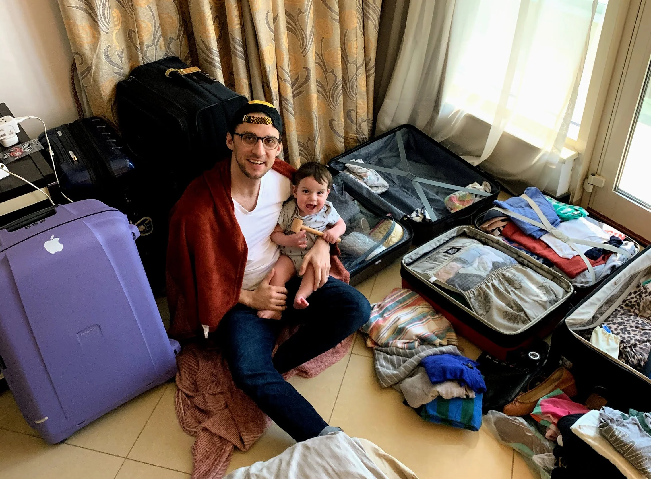 Not pictured: all of our carry ons; one other suitcase; a stroller and a car seat.