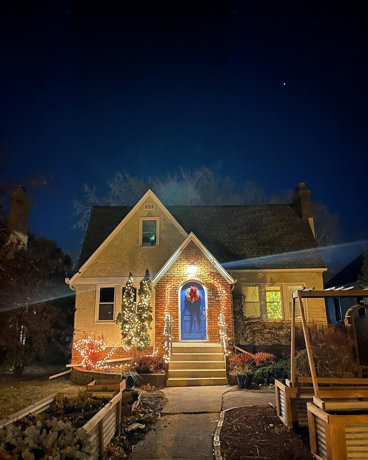 I bought a 100 foot extension cord and in hindsight this was about 50 feet toolong for this task.
But alas, we&rsquo;ve got Christmas lights up now so I guess it all comes out in the wash.
Stop by if you&rsquo;re in the neighborhood. We love a pop in