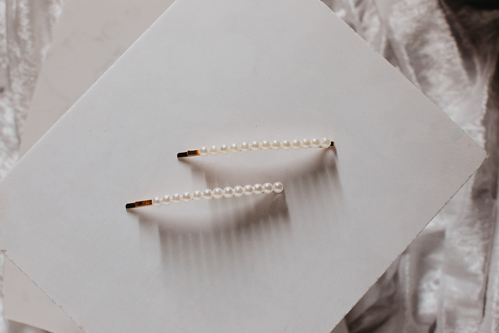 Gold Pearl Barrettes