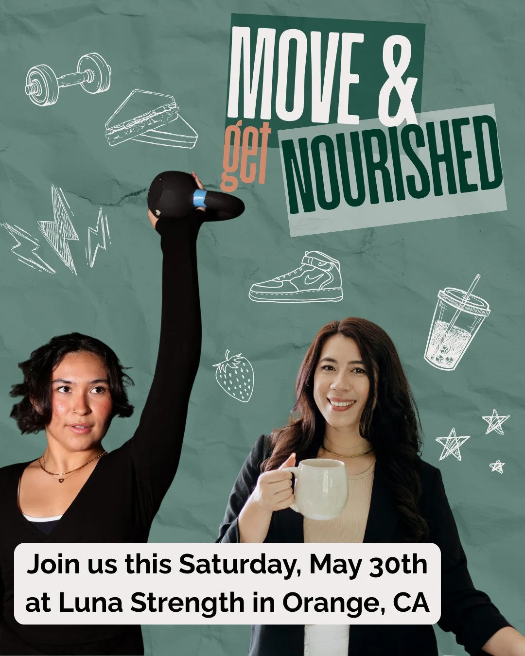 See you tomorrow, OC! 🌿☕

There are still spots if you've been thinking about joining us. Come move, learn, sip something delicious, and leave with a goodie bag full of our favorite finds.

Saturday, May 30th at Luna Strength in Orange, CA &mdash; l