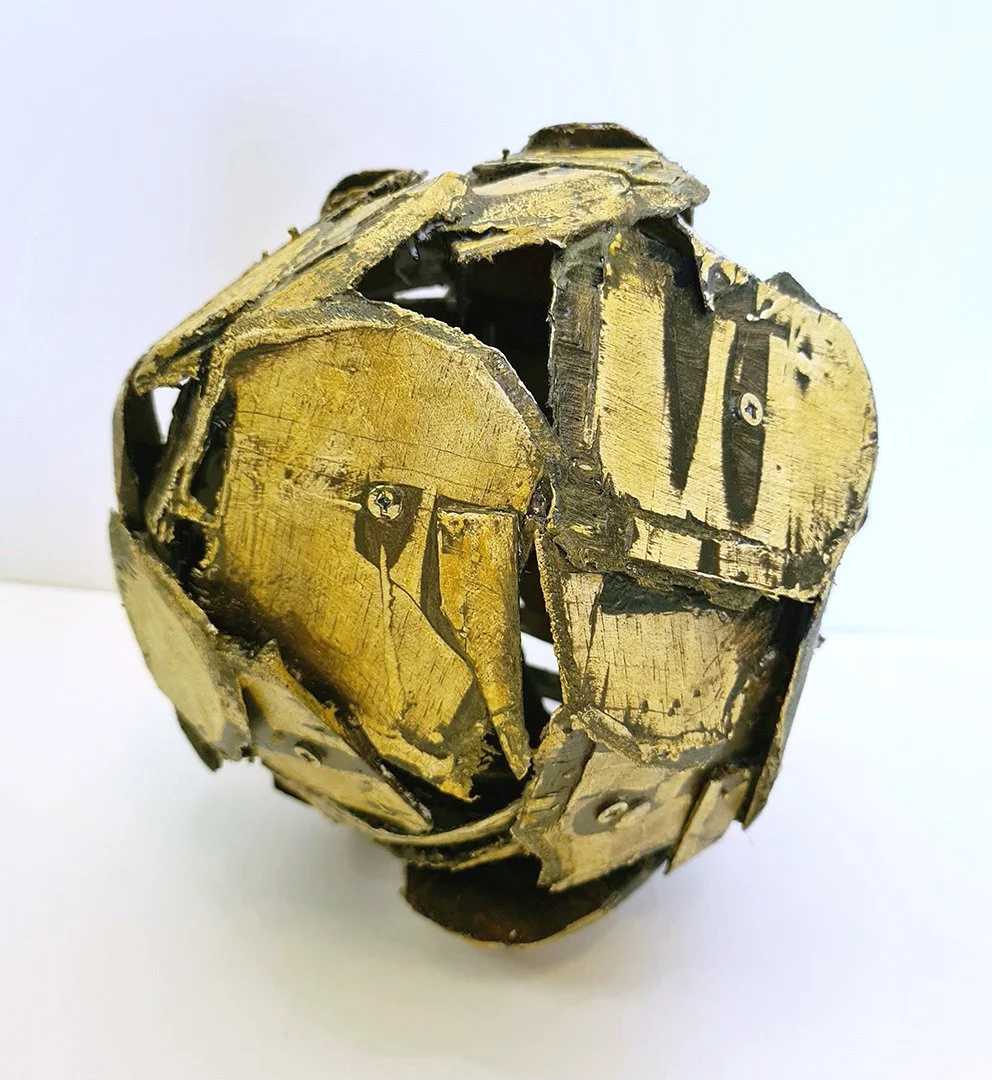 Sperical Structure 1, Reclaimed Wood, Oil Paints, 23cm Diamiter, £450.jpg