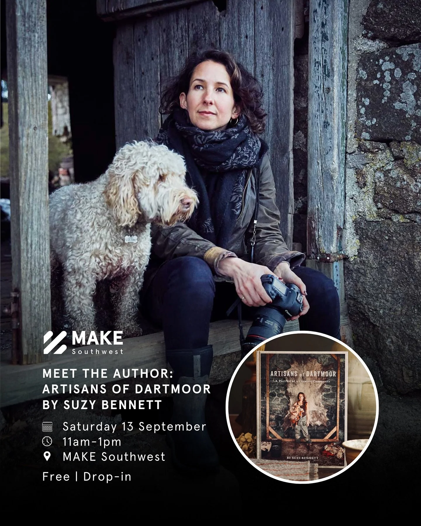 Join us on Saturday 13 September for a Meet the Author and Book Signing event with Suzy Bennett, the author and photographer behind Artisans of Dartmoor!

Meet the Author: Artisans of Dartmoor by Suzy Bennett
🗓️ Saturday 13 September
⏰ 11am-1pm
📍 M
