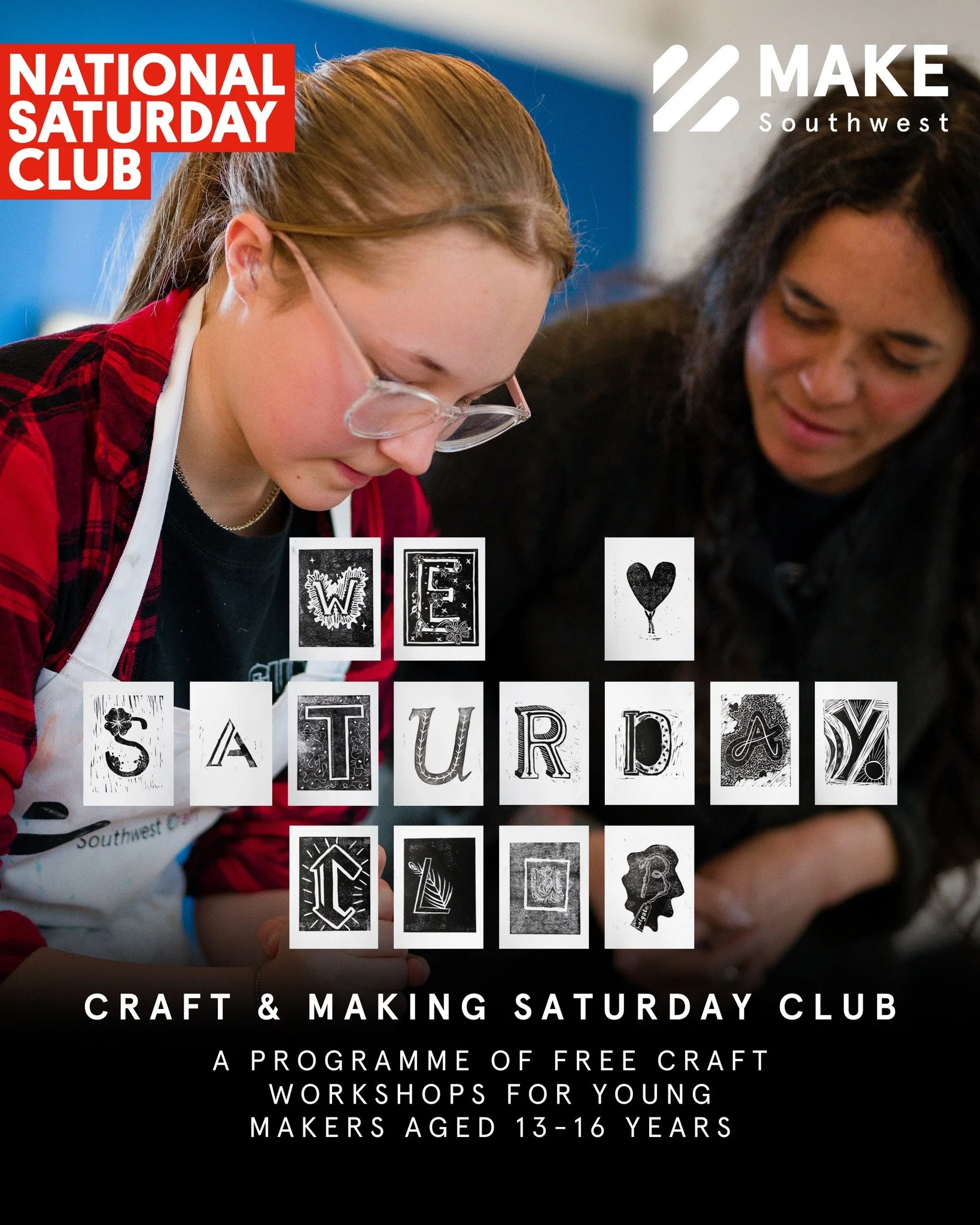 Applications are now open for MAKE Southwest&rsquo;s Craft &amp; Making Saturday Club 2025/26, running in partnership with @natsatclub. We are eager to hear from motivated and passionate young people aged 13-16 years old who have an interest in makin