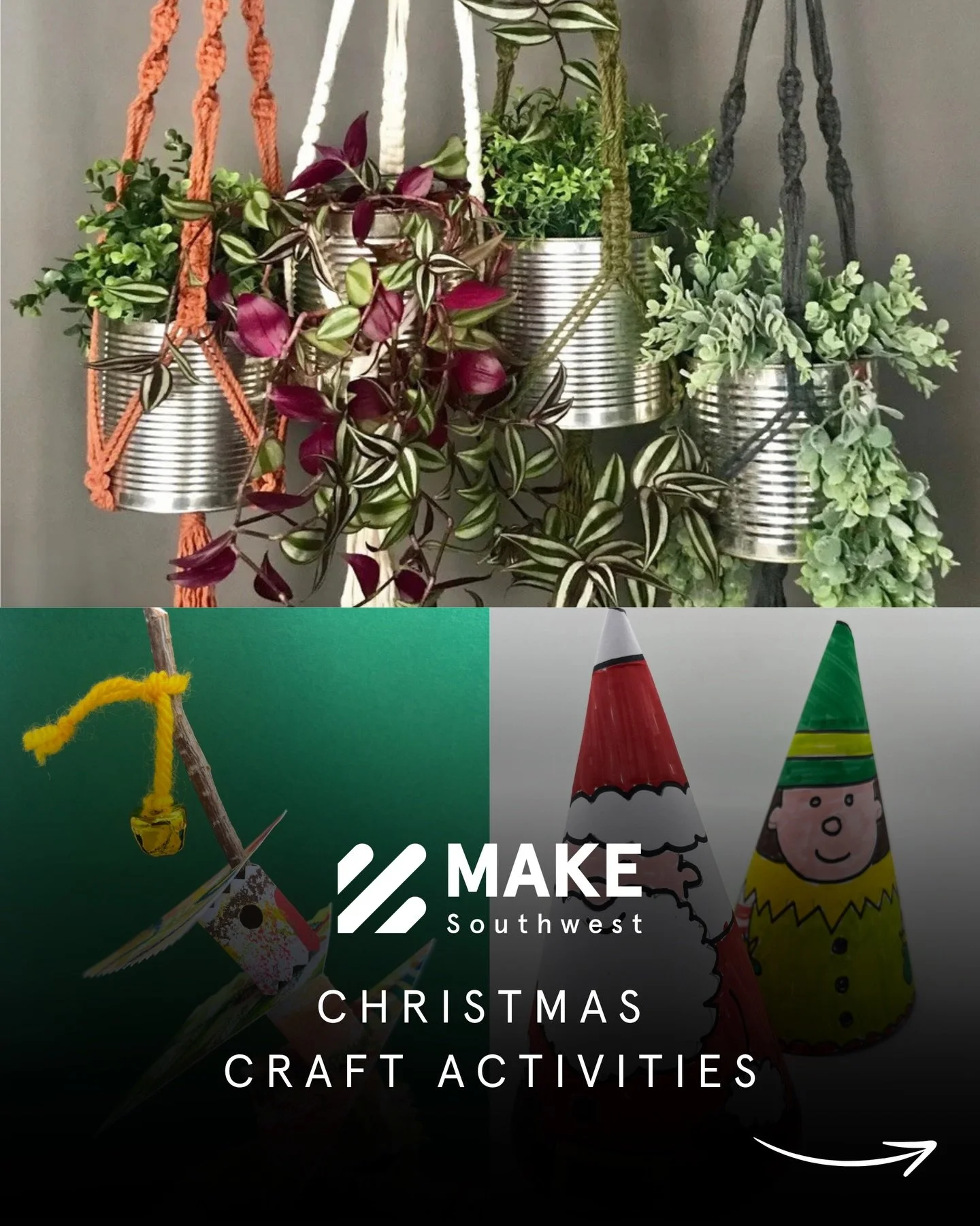 Join us this week for some free festive activities, suitable for all ages and abilities 🪴🎁 

Discover Making Activity

🗓️ Until 10 January
⏰ Drop-in Tues-Sat, 10am-5pm

Get creative this festive season with hands-on craft activities for all ages!&