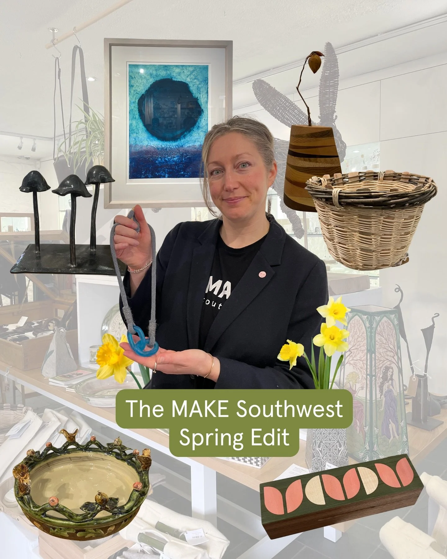 Sonia is back in the MAKE Southwest Retail Gallery with a Spring Edit 🌼🌼

The Retail Gallery is bursting with colour as we prepare to welcome spring! There is so much to fall in love with, with one-of-a-kind and small batch items handmade by our Ma