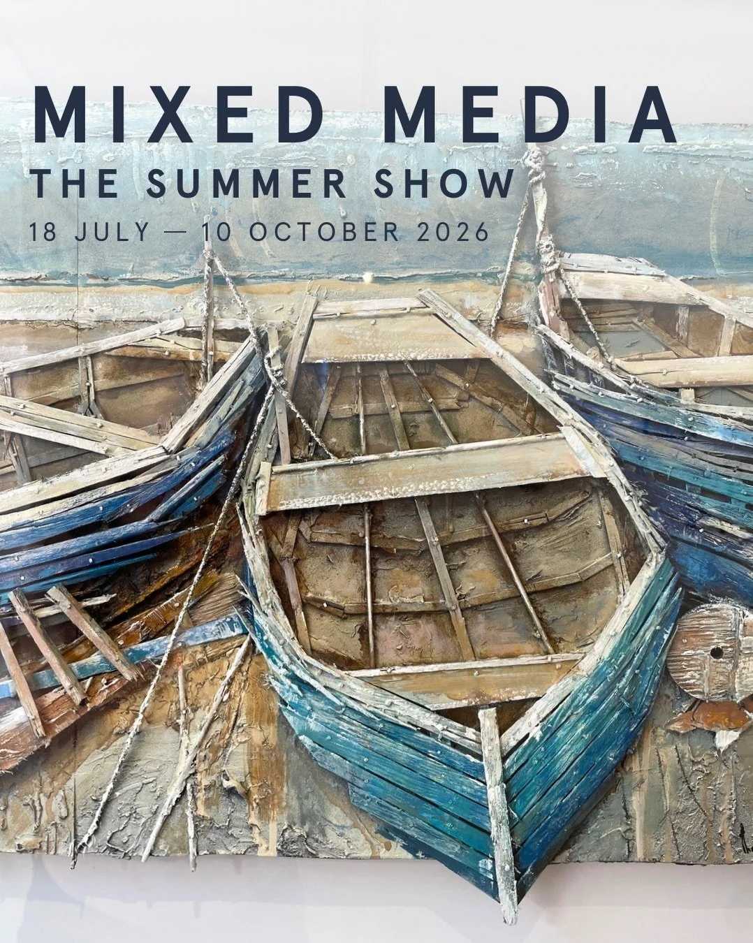 Mixed media artists @CrutchleyMack, @KateToms.MixedMedia, and @LesleyForrestDesignerMaker each bring their unique flair to the Summer Show.

Theo Crutchley-Mack has produced his largest ever work for the show; &lsquo;Fathom of Four&rsquo; is made fro