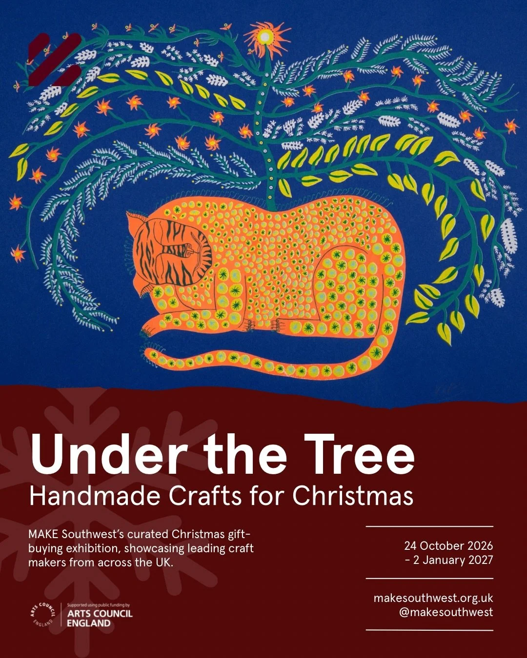 Opening tonight, Under the Tree is MAKE Southwest&rsquo;s curated Christmas gift exhibition showcasing leading craft makers from across the UK.

Join us tonight from 6-8pm for our Christmas party as we celebrate the opening of the exhibition! Tickets