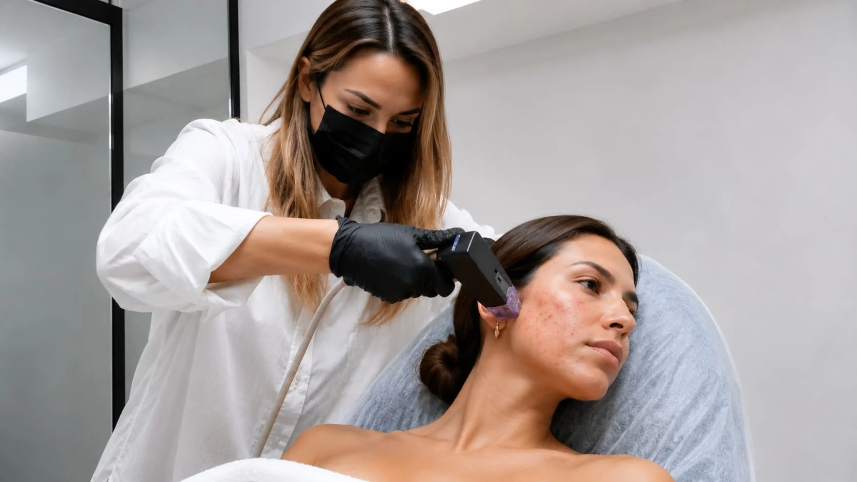 Tratamiento Morpheus8 facial para acné, cicatrices y textura de la piel en Barcelona en DSculpt Clinic