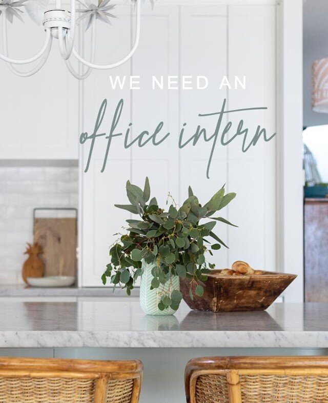 Are you a fun and friendly person who loves all things interior design, home magazines and social media?⁠
⁠
We need an office intern extraordinaire 2 days a week to assist with the general running of the office, including keeping things tidy and orga