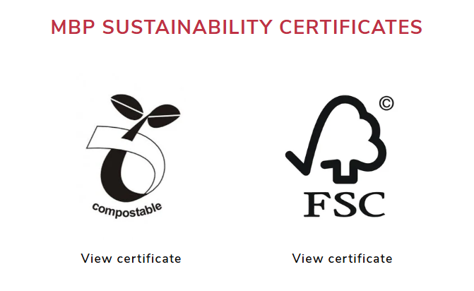 MBP SUSTAINABILITY CERTIFICATES