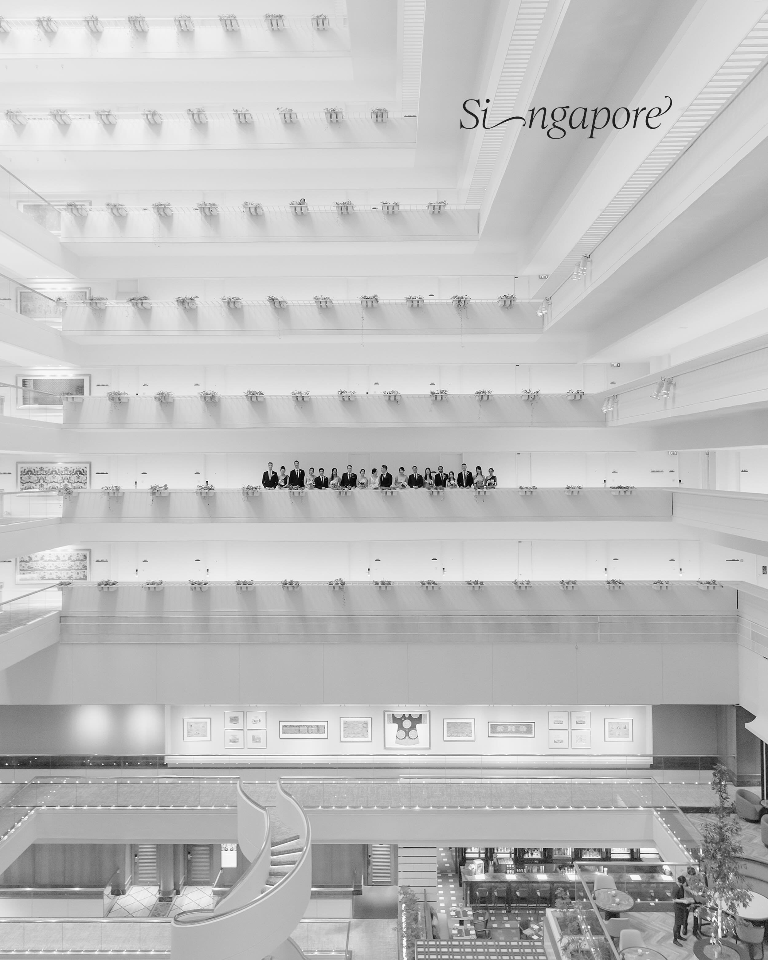 Another icon in the heart of Singapore. The clean lines, the sense of scale, and the beautiful light at @conradsingaporeorchard were the perfect setting for these two lovers and their crew. ✨