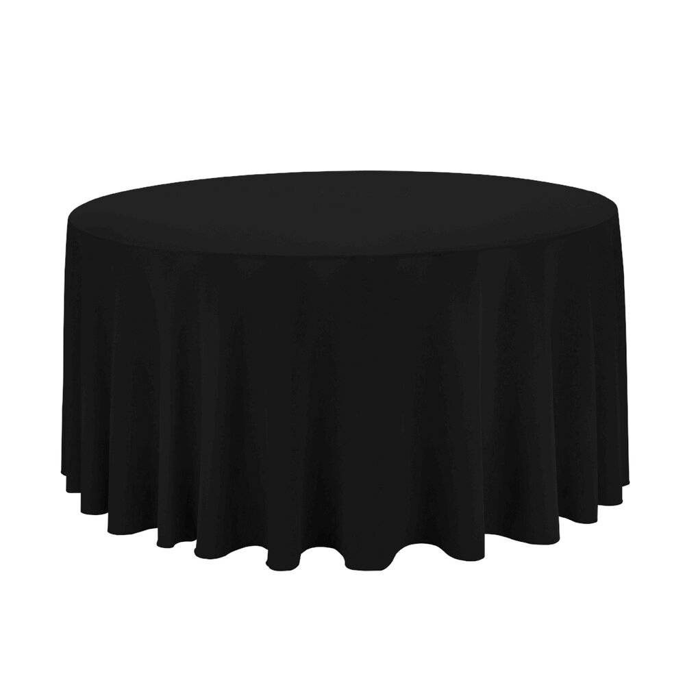 120" Round Black Tablecloth - £16.50 — Crosby Hire