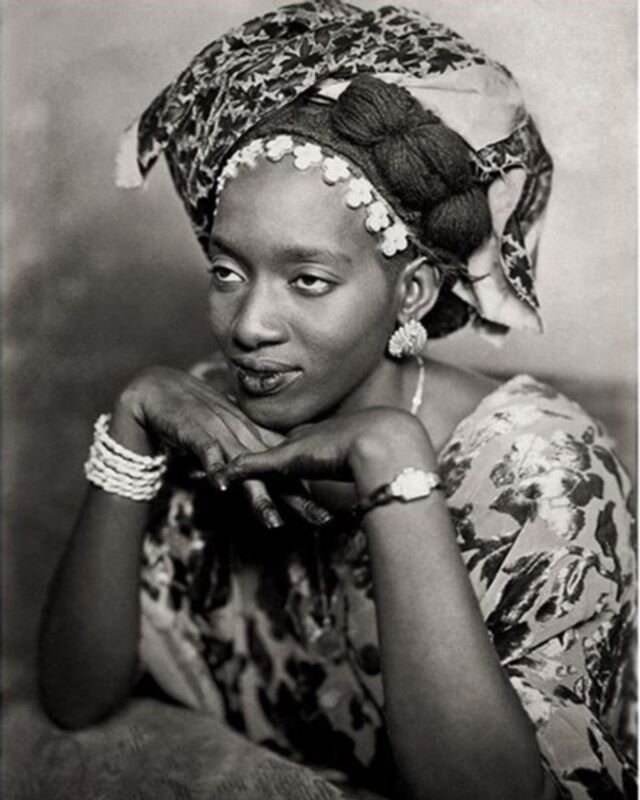 Anonymous photographer 
The photograph was found in the estate of Mama Casset in Africa, Senegal.

Taken in the 1950's at the African Photo, Dakar, Senegal. The portrait of Mama Casset (b. Saint Louis 1908 &ndash; d. Dakar 1992)  by an unknown photog