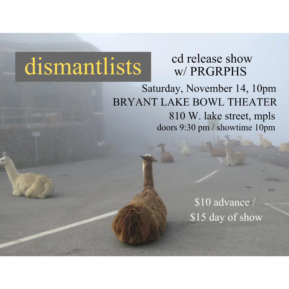 11/14 Dismantlists CD Release Show