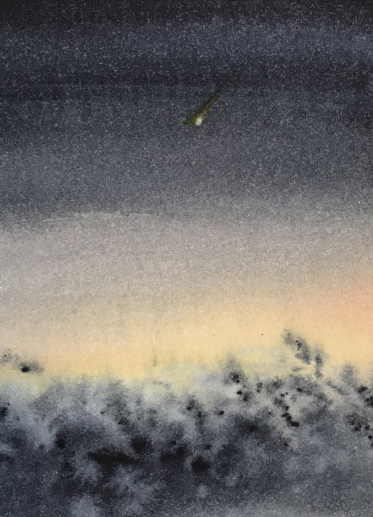Summer dark skies on the island of Anholt - the Neowise comet passing west of Rasmus Smeds hus. I can paint light at a distance of 130 million kms. 2020