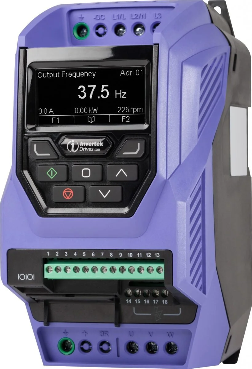 High-Definition TFT display now standard on Optidrive P2 IP20 range