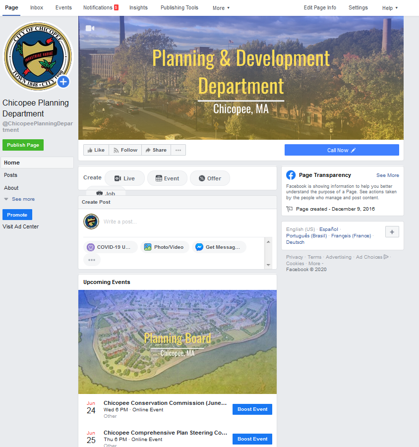 Chicopee Planning Department Facebook Page
