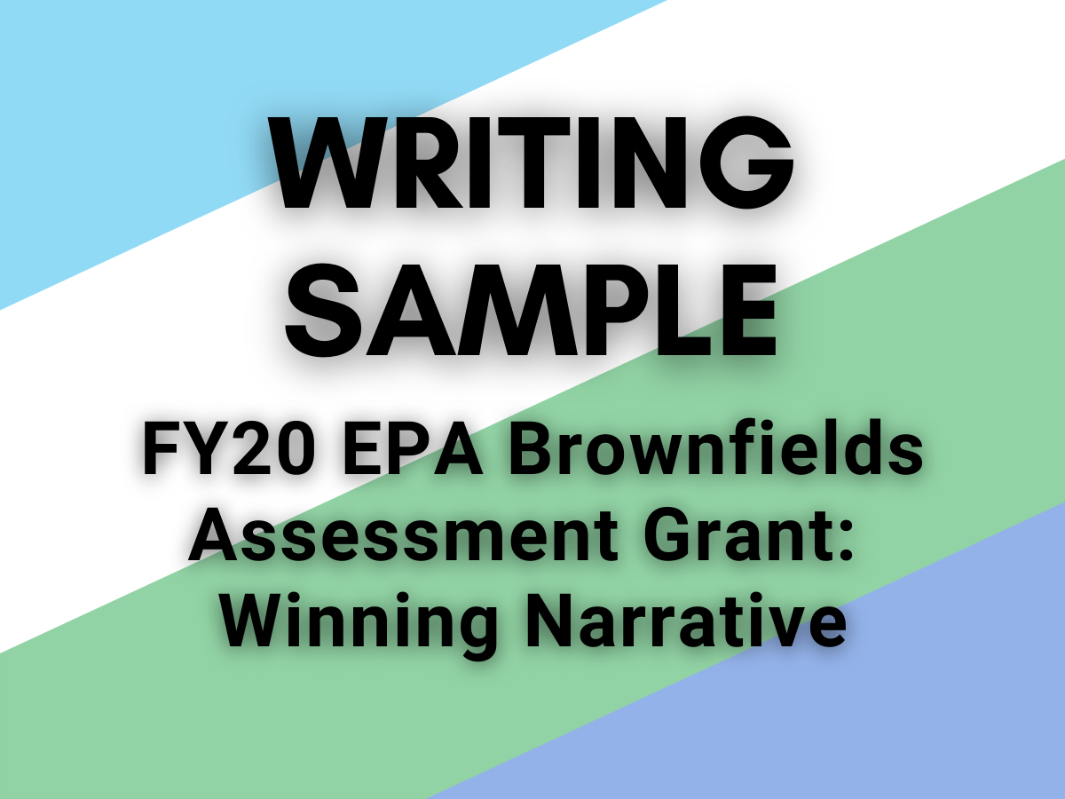 Writing Sample: EPA Brownfields Assessment Narrative