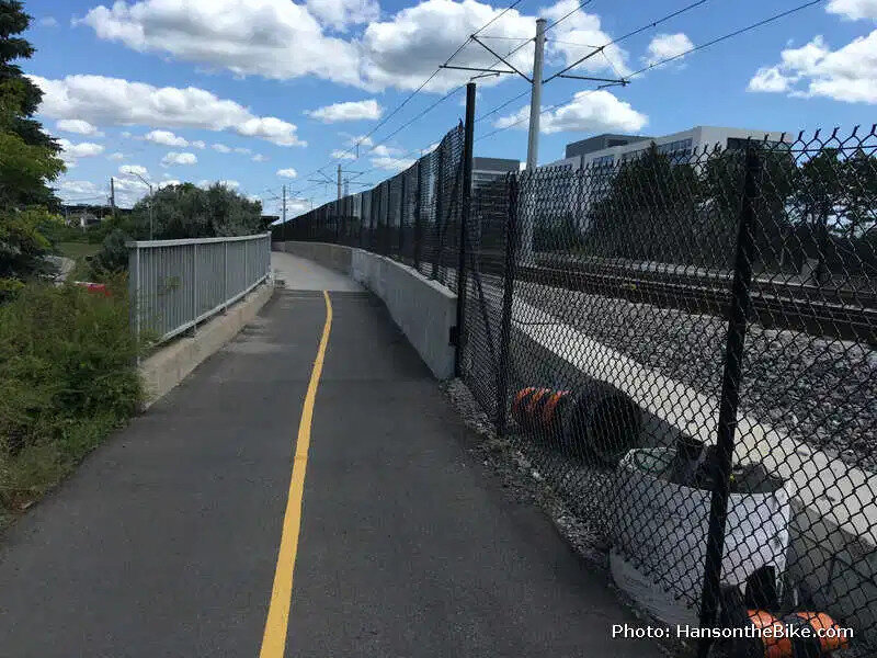 Multi-use path built alongside Ottawa's Confederation line LRT. Photo Credit www.HansOnTheBike.com