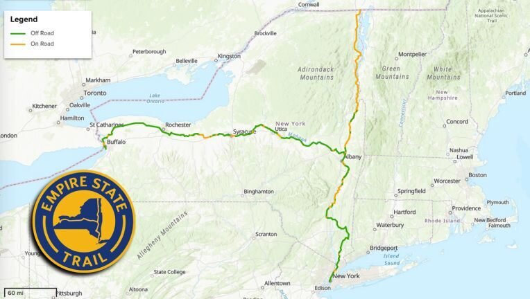 New York State recently completed a state-wide cycling network, connecting previously disconnected trails to create a backbone of which other trails will now be able to connect to. Photo Credit www.EmpireTrail.ny.gov/