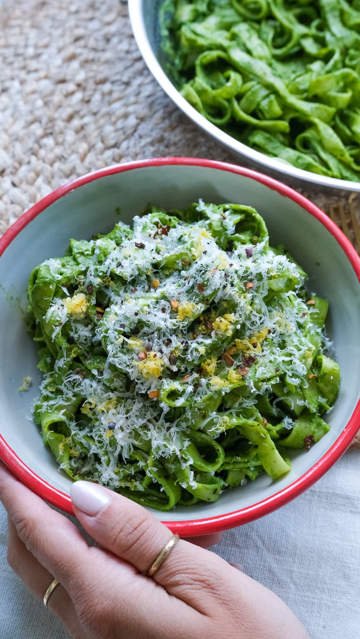 CREAMY HIGH PROTEIN WILD GARLIC PASTA - MUST-TRY RECIPE FOR SPRING