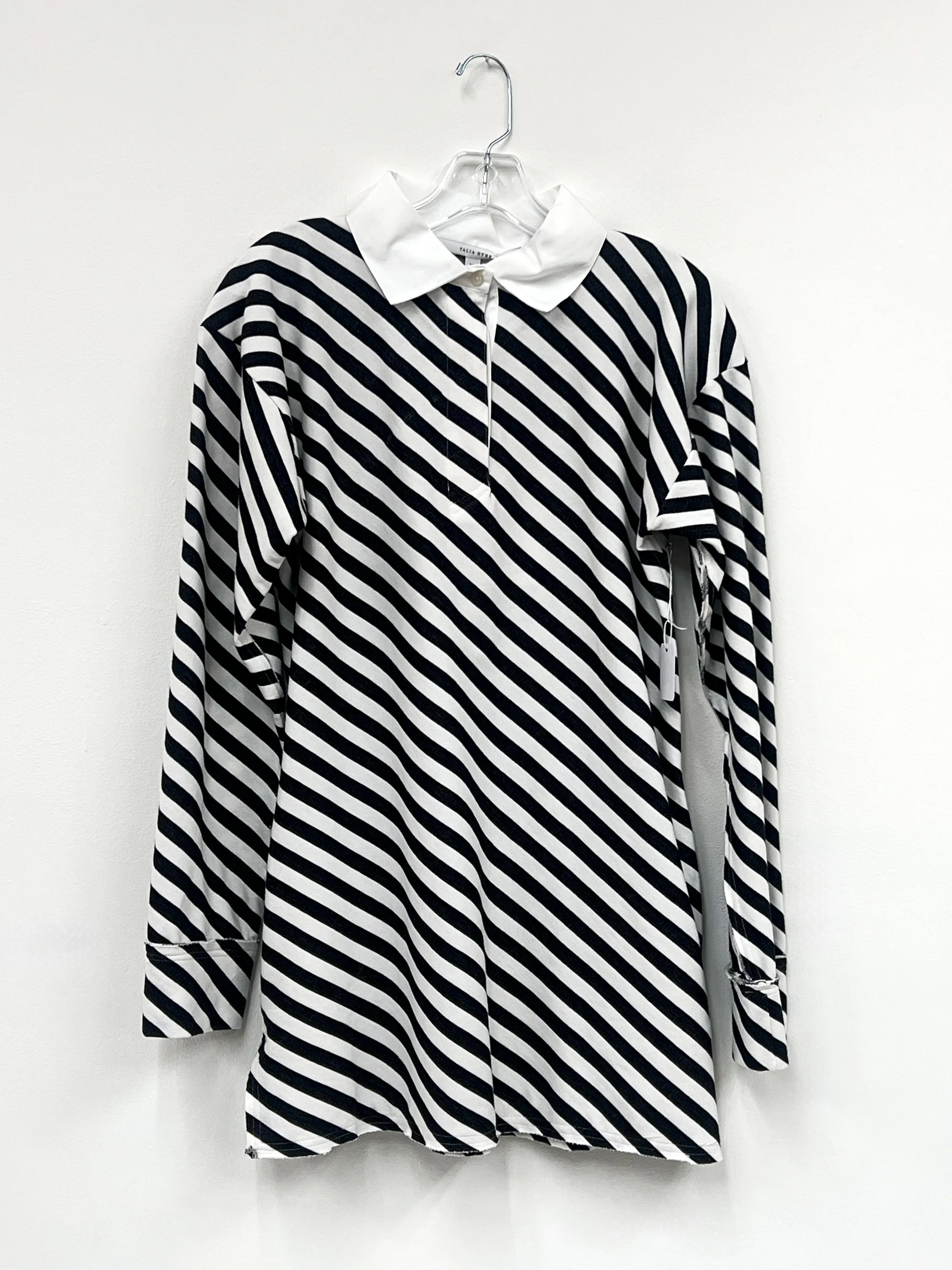 black and white striped rugby shirt by TALIA BYRE