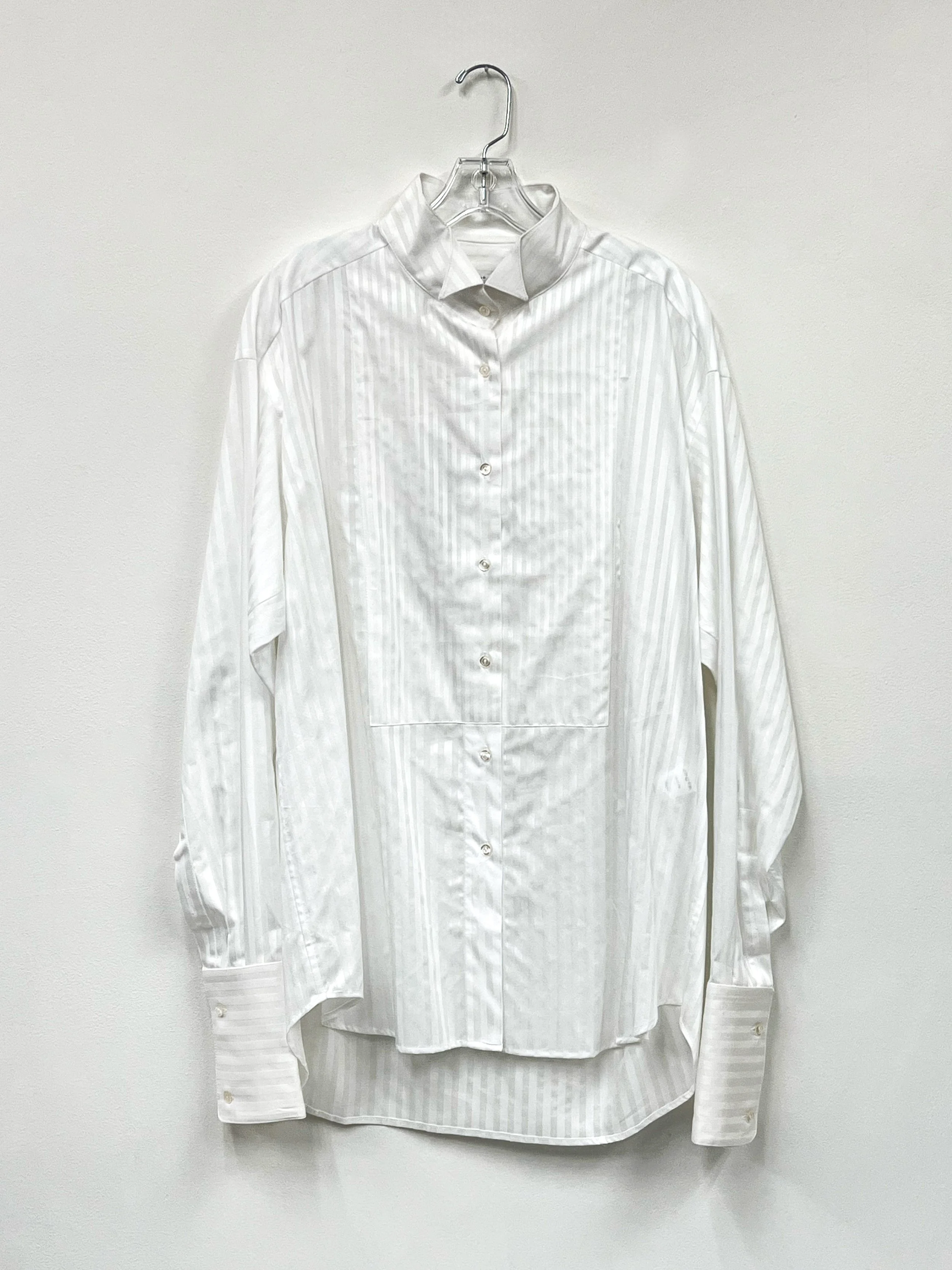 white oversized evening shirt by TALIA BYRE