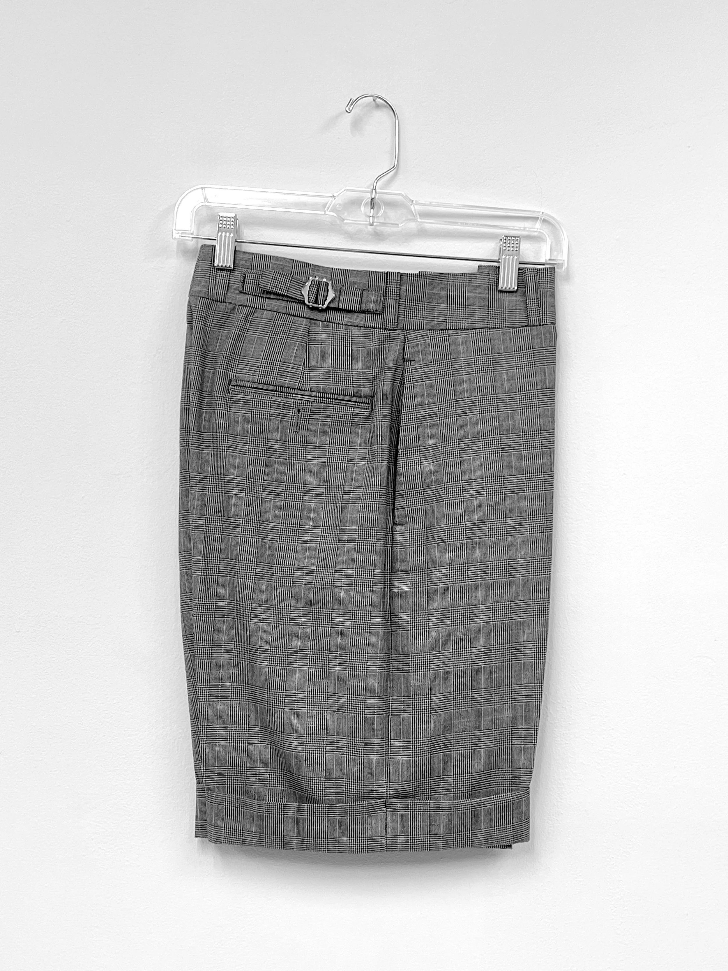 black and white check shorts by HENDRIX JONES LONDON