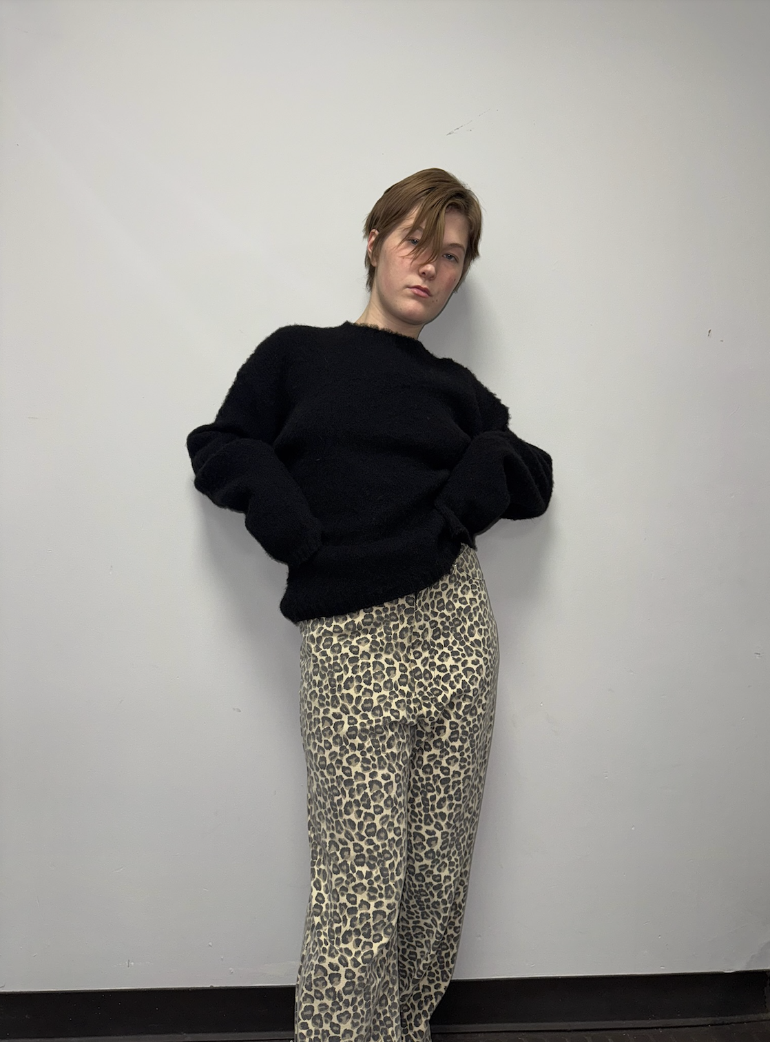 faded leopard print jeans by HENDRIX JONES LONDON