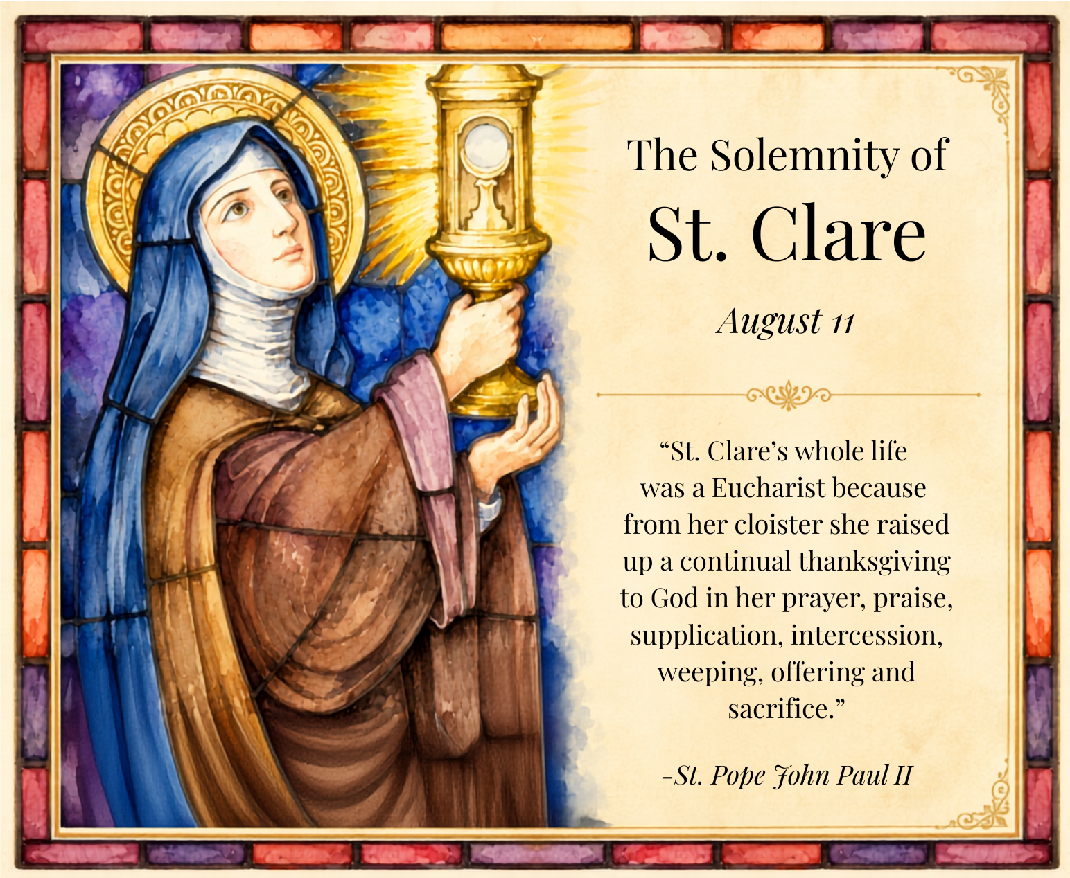 The Solemnity of St. Clare