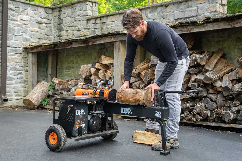 OPS220EV-K 20-Ton 57.6V Battery Powered Hydraulic Log Splitter — DK2