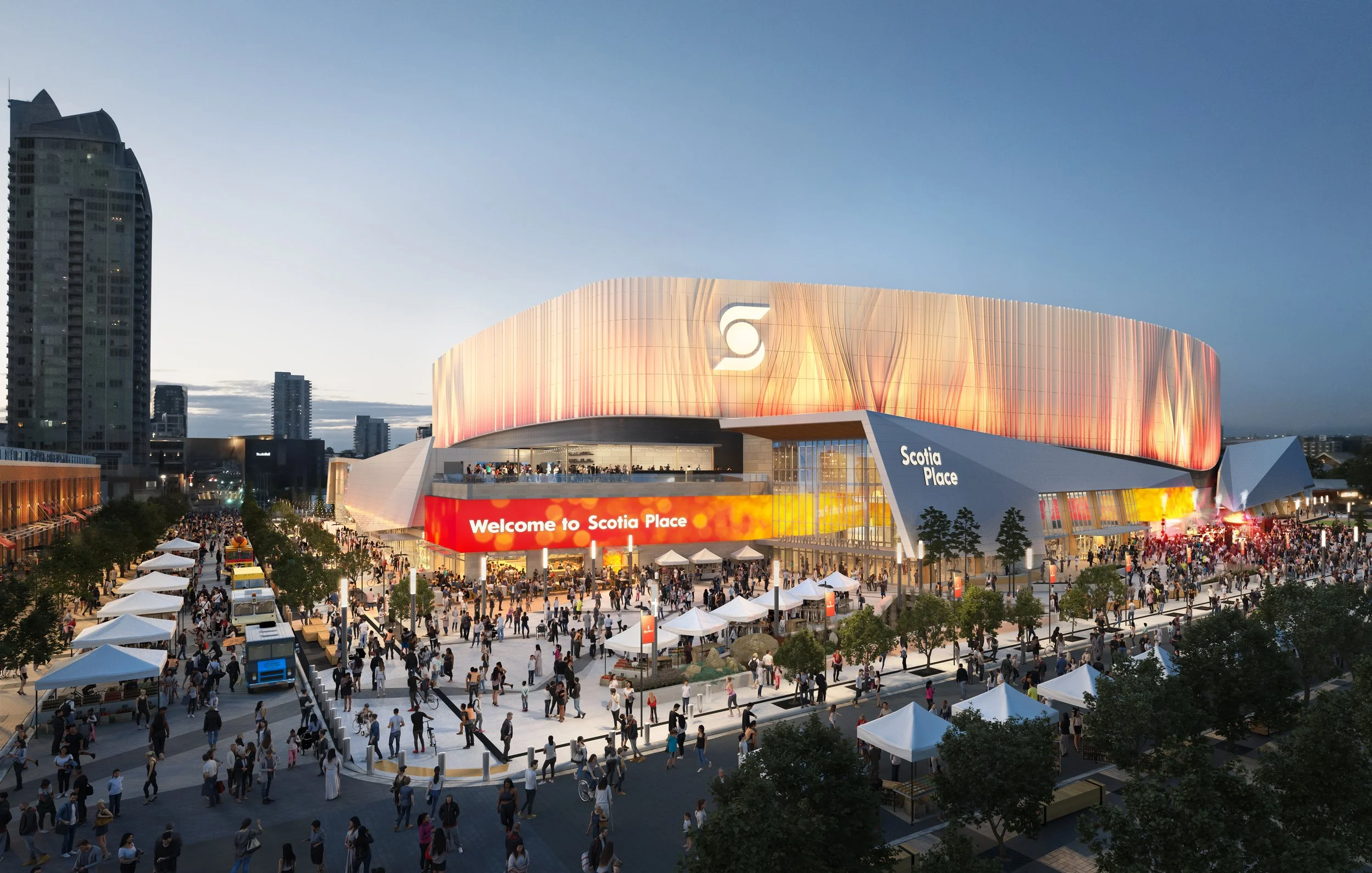 A rendering of Scotia Place, Calgary’s new event centre located in The Culture and Entertainment District.