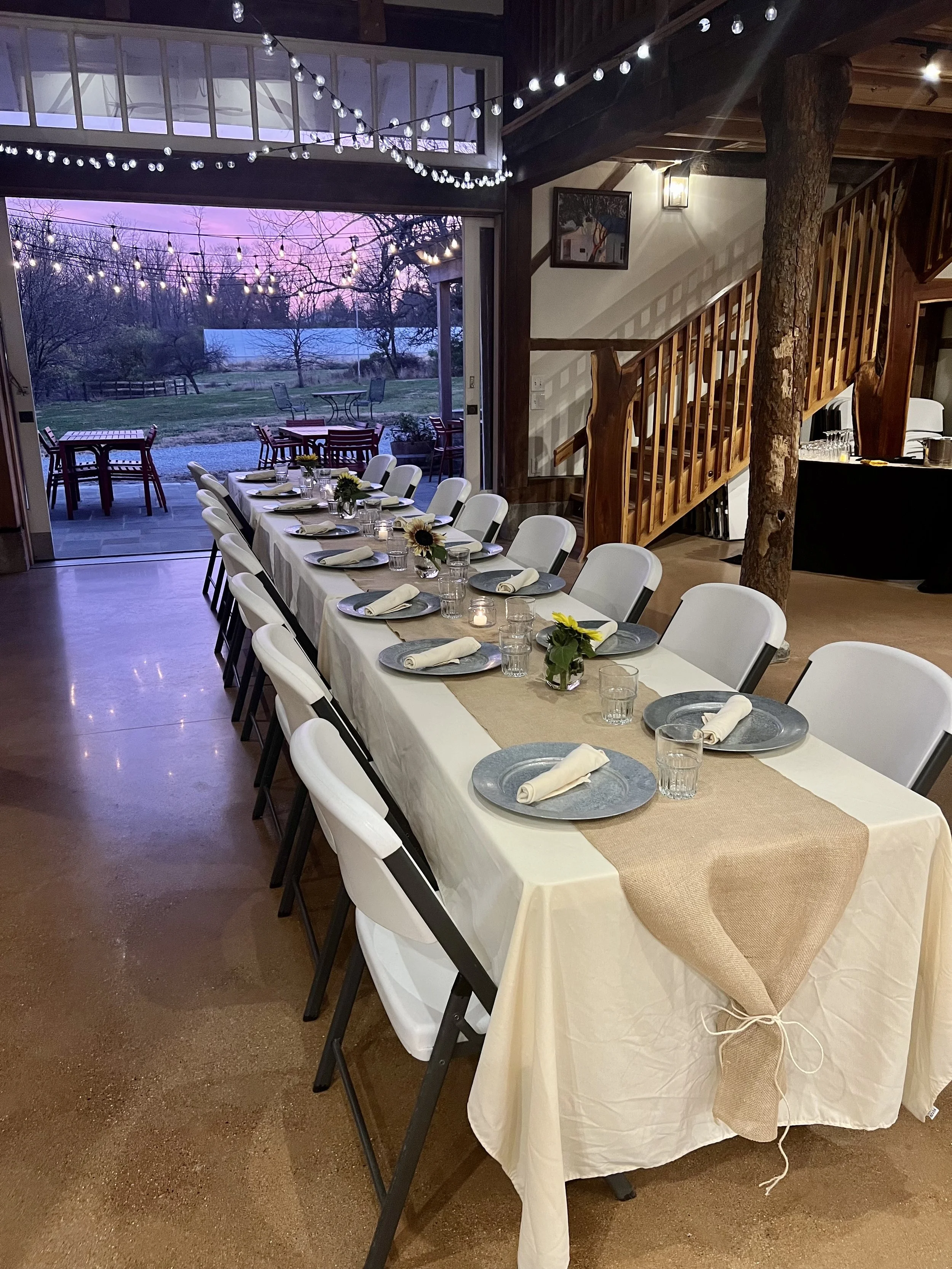 Barn Studio Table & Sunset
