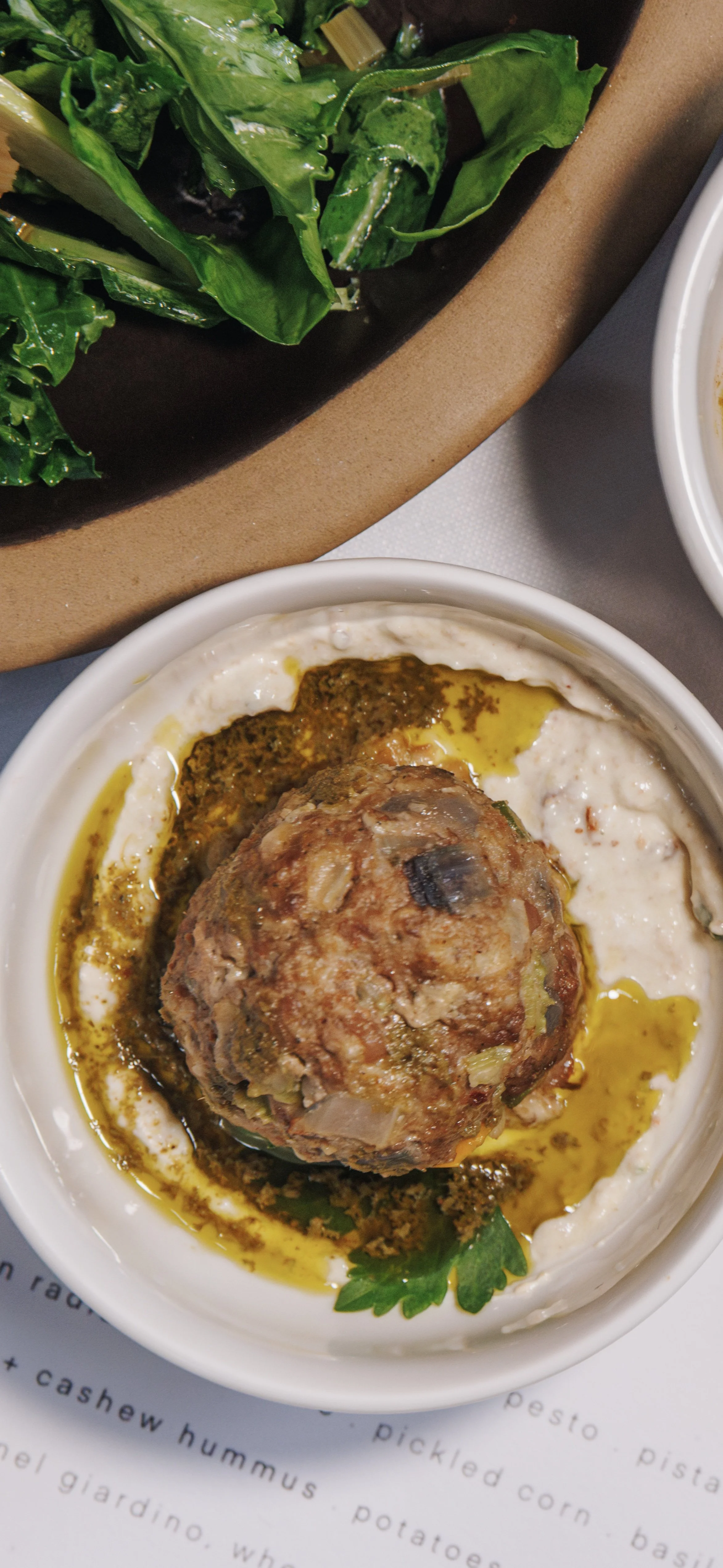 Lamb Meatballs, Cashew Crema and Eggplant Agrodolce (August 25)