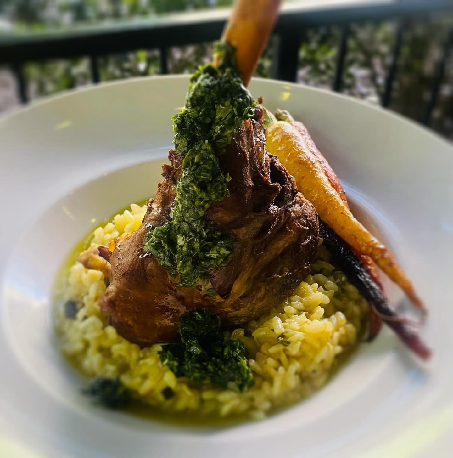 New Saturday night special at @thepointatl (Emory) location! Lamb osso bucco, saffron risotto, roasted heirloom carrots. Hope to see you tonight! #thegeneralmuir #emorypoint #whatsfordinner