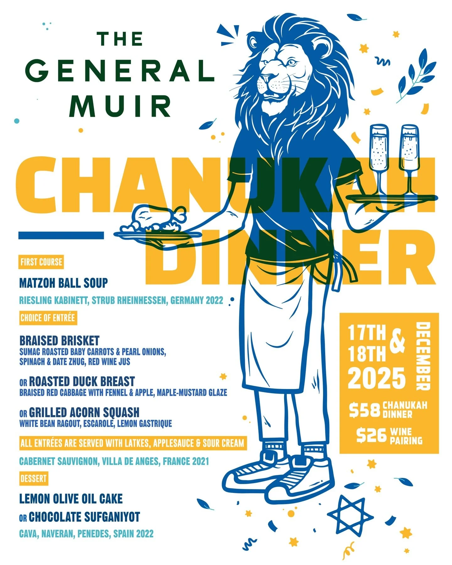 Join us for two of our favorite special dinners of the year &mdash; Chanukah (Dec 17 + 18, dine in only) and Chinese Christmas Eve Eve (and Eve) (Dec 22 + 23, dine in and takeout available)!

What would make the holiday season even more festive? Winn