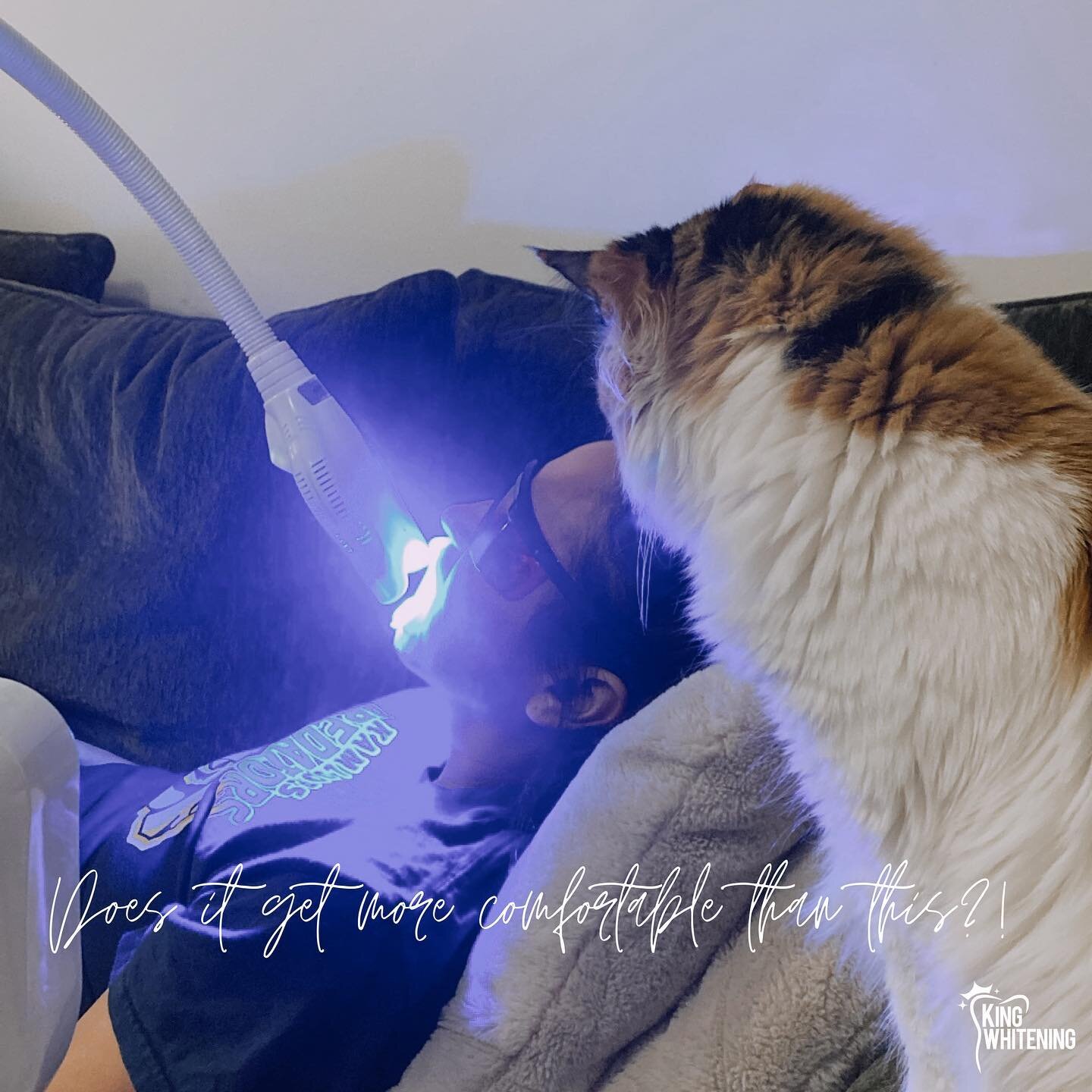 Teeth Whitening in the comfort of your own home&hellip; Supervised by your pets🐱🐶

Hang out on your 🛋 in your pjs &amp; get your smile brightened by a dental professional✨

DM to book your appointments&mdash;booking for both Ontario and British Co