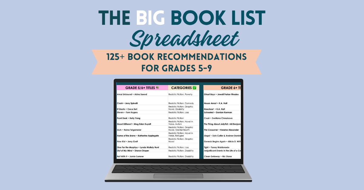 Stop Guessing, Start Recommending: Why Every Middle School Reading Teacher Needs The Big Book List Spreadsheet