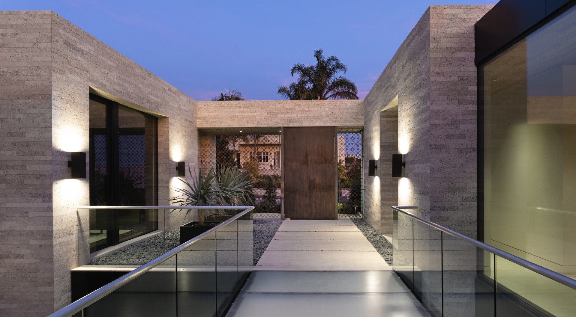 Beverly Hills Residence with Custom Travertine Wall Cladding