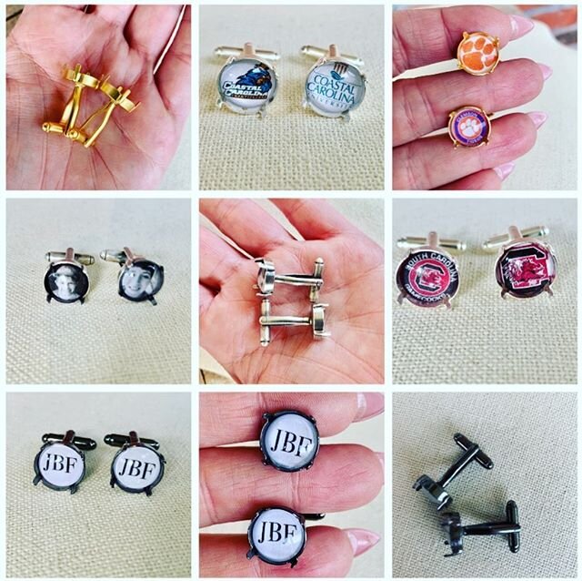 Need a Father&rsquo;s Day gift? &bull;
Custom Cuff Links {Only $35}
&bull;
Available in gold, black, and silver
Completely customizable (teams, pictures, logos, monograms)
&bull;
Place your orders, limited quantities in stock 
#stcjewelry #giftsforhi