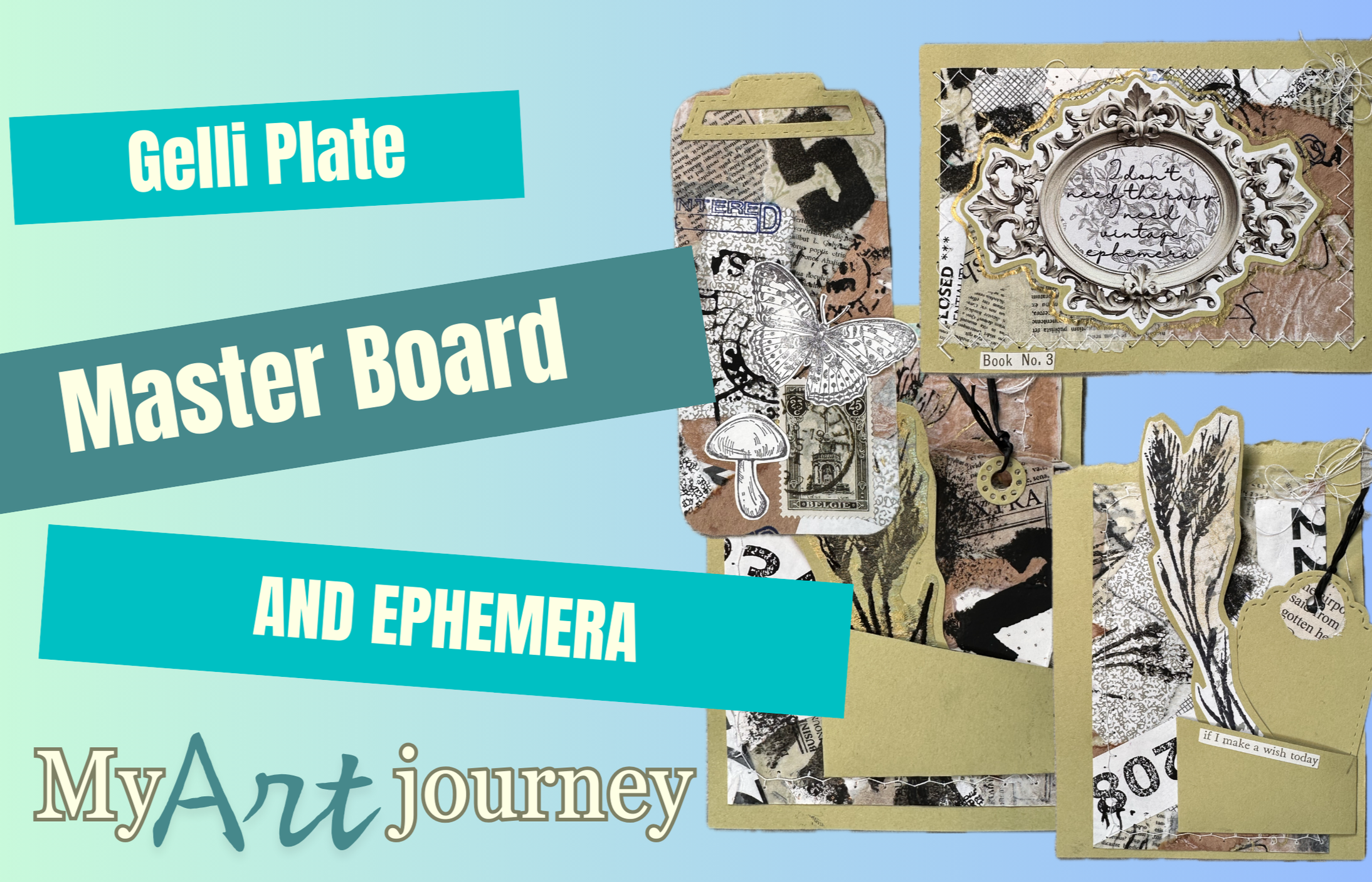 Gelli Plate Master Board &amp; Ephemera for Junk Journals