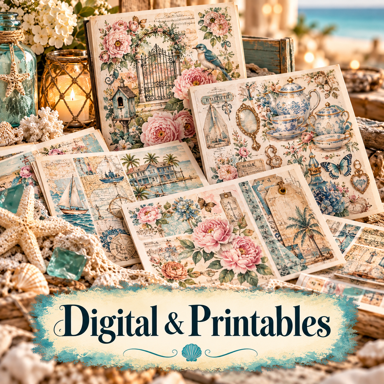 Downloadable collage books and printable pages to snip, print, and create.