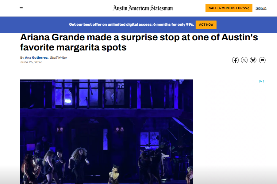 Austin American-Statesman: Ariana Grande made a surprise stop at one of Austin's favorite margarita spots