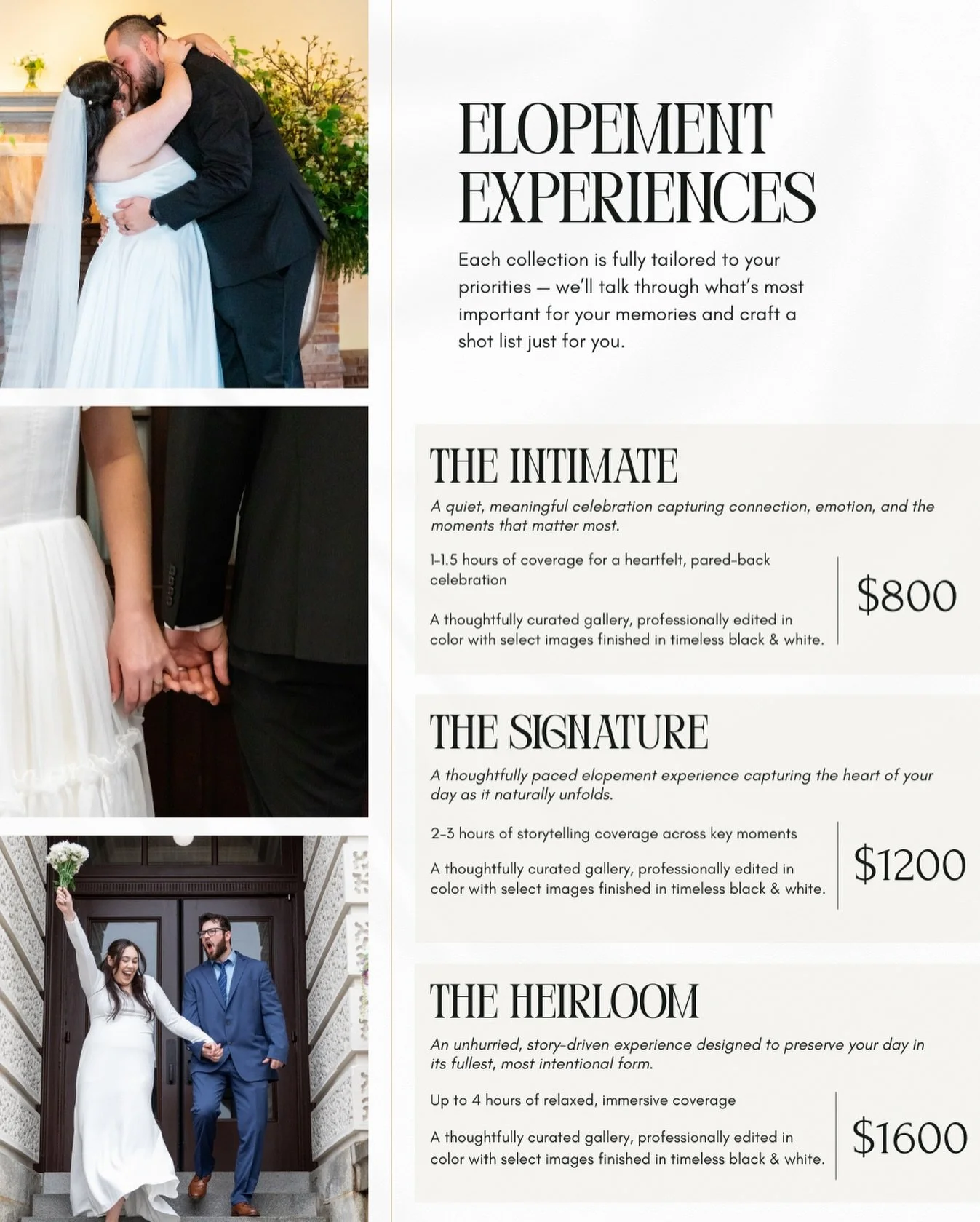 Small moments. Big feelings.
Elopements that feel like a deep breath and a yes.

Reach out now to plan your special moment😍