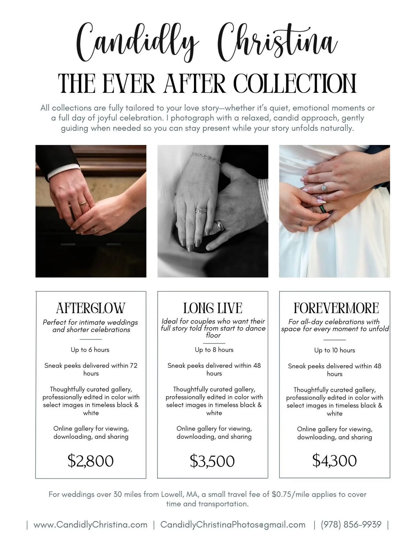 I&rsquo;ve been sitting on this announcement for a while now, waiting for the right time to finally share it &mdash; and I&rsquo;m so excited that the time is here. ✨

Introducing The Ever After Collection &mdash; three wedding packages thoughtfully 