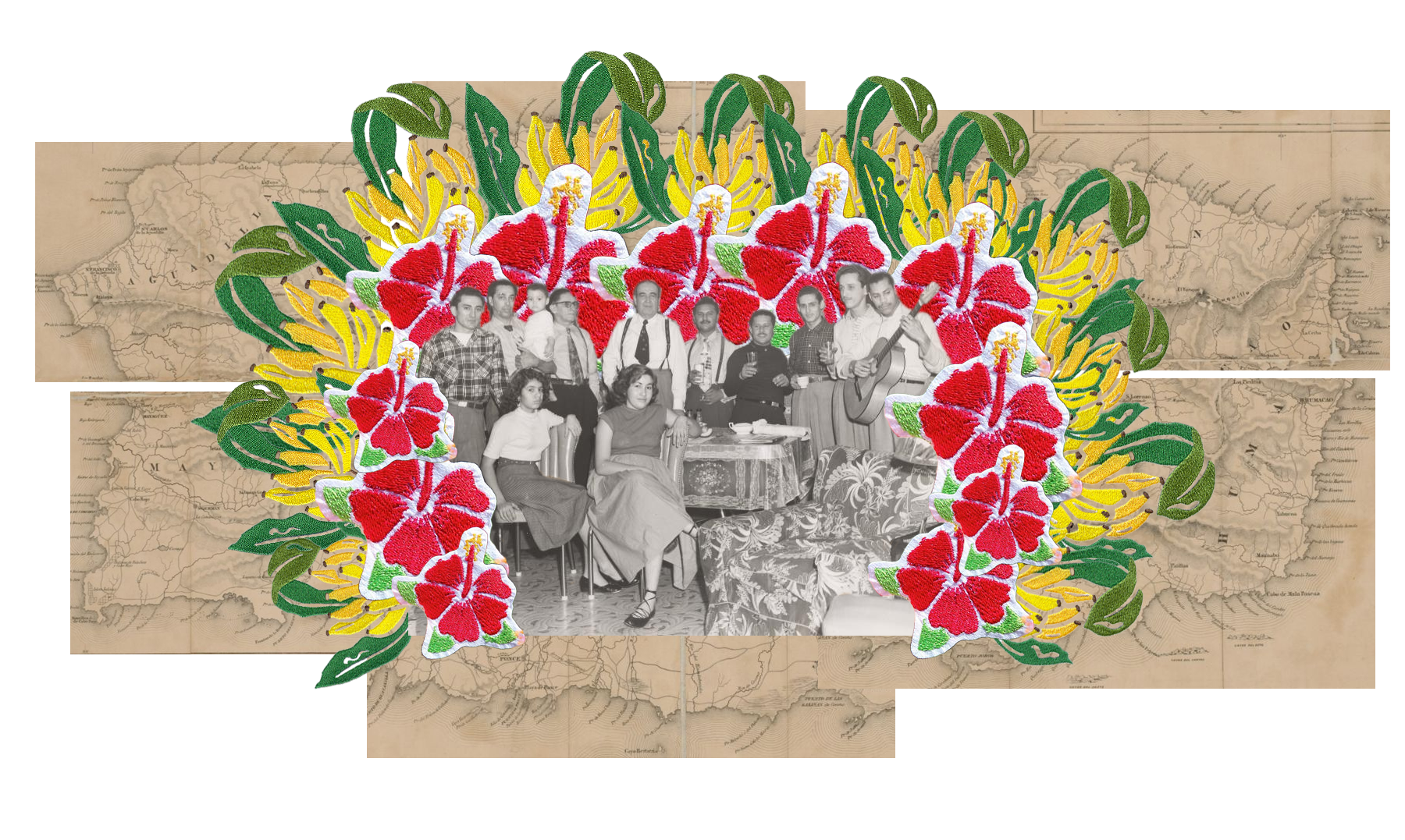   Gather all around, digital collage, 2023  