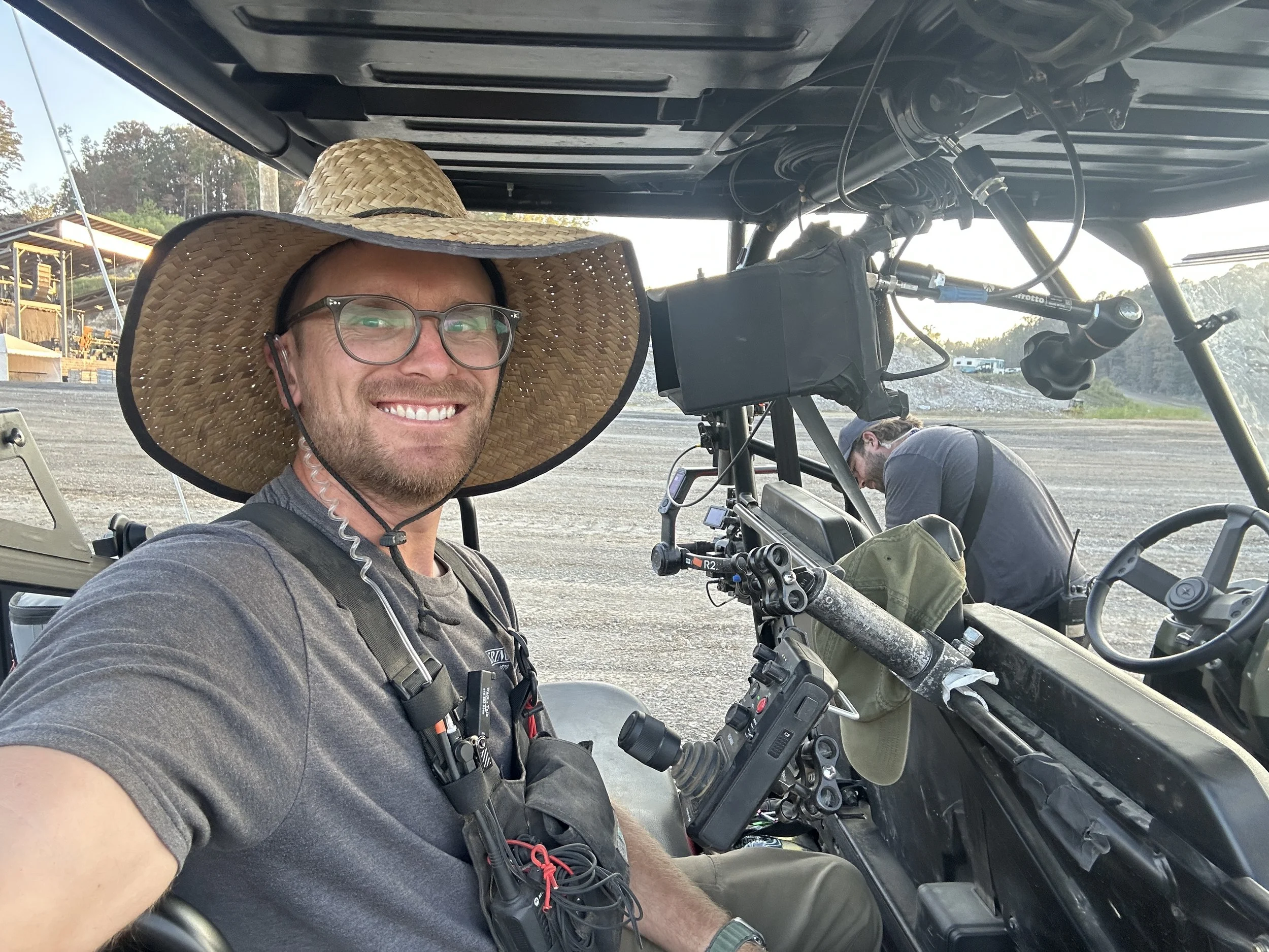 Trent Ellis on the set of Mud Madness